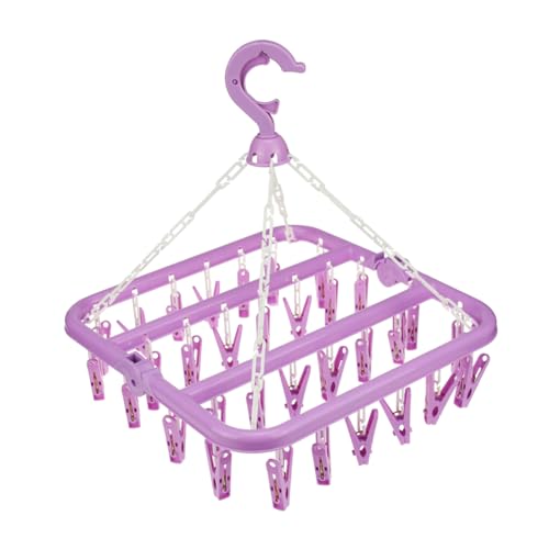 POPETPOP Folding Clothesline with Clips Eco-friendly Plastic for ...