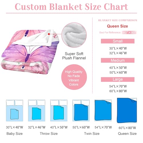 Image of Personalized Baby Blanket with Name, Custom Name Blanket for Kids Soft Flanne Blankets in Easter Personalized Baby Gifts for Infant Newborn Shower (Red)