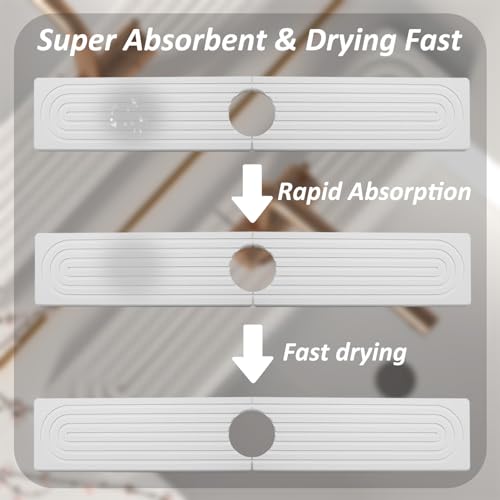 Alfombrilla de grifo de secado rápido: protector de diatomeas súper absorbente contra salpicaduras 5