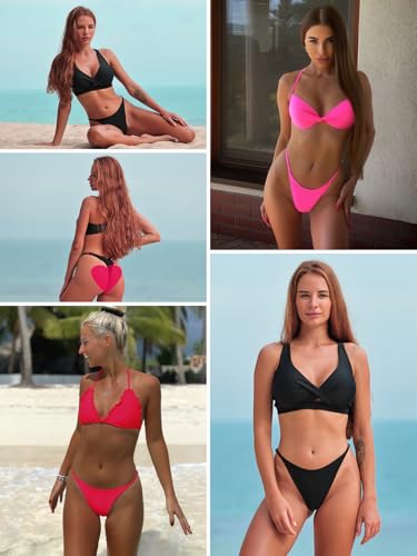 RELLECIGA Women's Adjustable High Cut Thong Bikini Bottom4