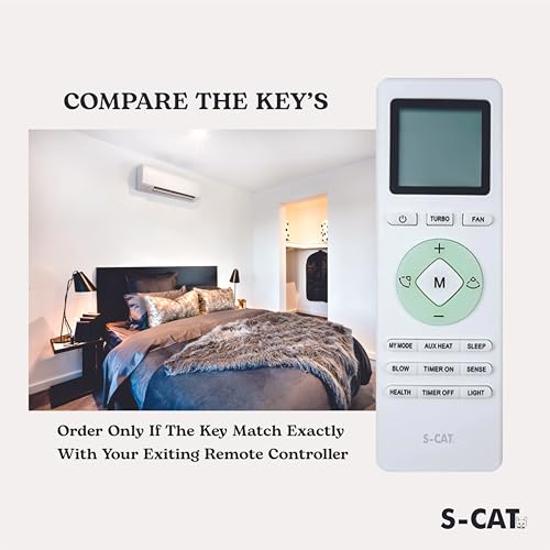 Image of S-CAT Compatible with Lloyd AC Remote Original Model 233 (No Backlight) Suitable for 1 1.5 2 Ton Split /Window AC (Match Old Remote Exactly, for Any Issues Contact Customer Care)