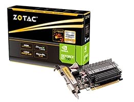 Zotac GeForce GT 730 Zone Grafikkarte (NVIDIA GT 730, 4GB DDR3, 64bit, Base-Takt 902 MHz, 1,6 GHz, DVI, HDMI, VGA, passiv gekühlt)