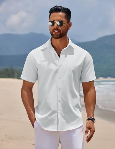 COOFANDY Men's Short Sleeve Button Down Casual Shirts for Men Summer Untucked Shirts4