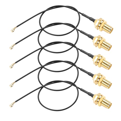 YAODHAOD IPX IPEX-1 U.FL to RP-SMA Female Pigtail Antenna WiFi Router Cable Mini PCI to Reverse Polarity SMA Coaxial Low Loss Cable for Wireless Routers WiFi External Antenna Network Extension (5PCS)