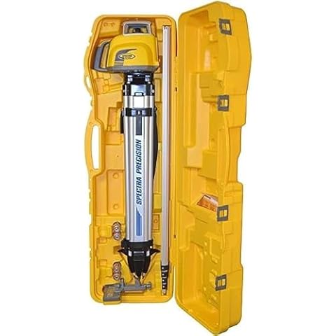 Spectra Precision LL300N-2 Laser Level, Self Leveling Kit with HL450 Receiver, Clamp, 15' Grade Rod / Inches and Tripod , Yellow Cover