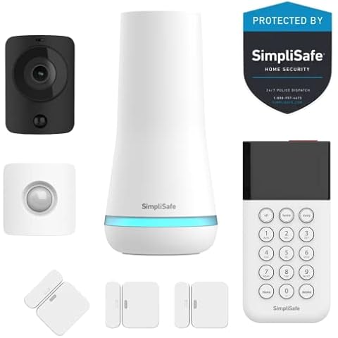 SimpliSafe Home Security System | 7 Piece Home Security Camera & Alarm System with Entry & Motion Sensor - Optional Monitoring Subscription - Compatible with Alexa Cover