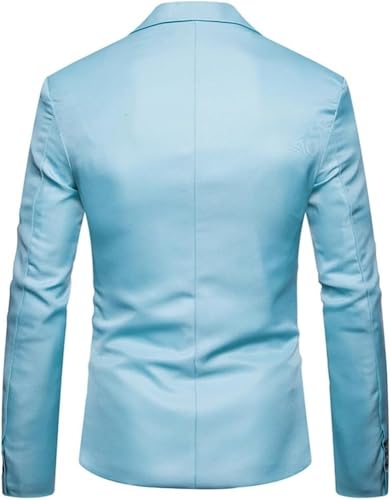 Men's Solid Color Business Classic Jacket Single Button Notched Lapel Casual Suit Coat Work Office2