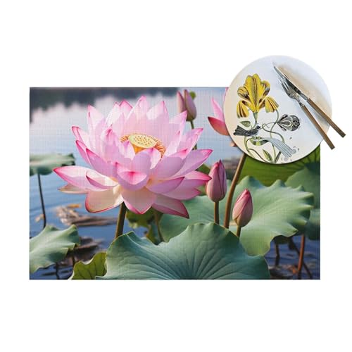 Sets de table en vinyle tisse pour repas de cuisine convivaux - 8