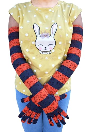 Image of Women's Driving Gloves, Printed Cotton Full Hand Summer Gloves for Protection from Sun Burn /Heat /Pollution (Pack of 1 Pair)