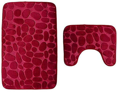 TOPCHANCES 2 Stück rutschfeste Ständer Badematten Set atmungsaktivem Memory-Schaum Bad-Teppiche angenehm weiches Wasser… – Bild 4
