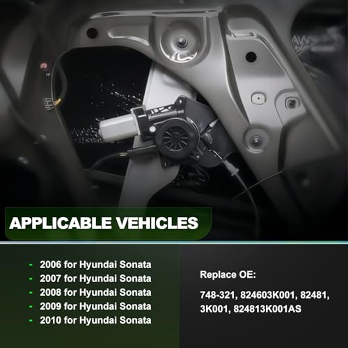 Image of SCITOO Power Window Regulator and Motor fit for 2006 2007 2008 2009 2010 for Hyundai Sonata Front Right Side 748-321