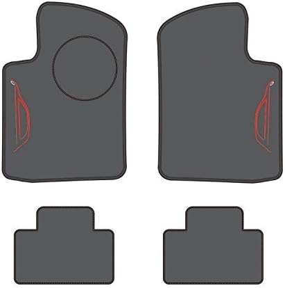 Speedlab Custom Fit Floor Mat for Select Fiat 500 Models (Grey) (4 Piece)