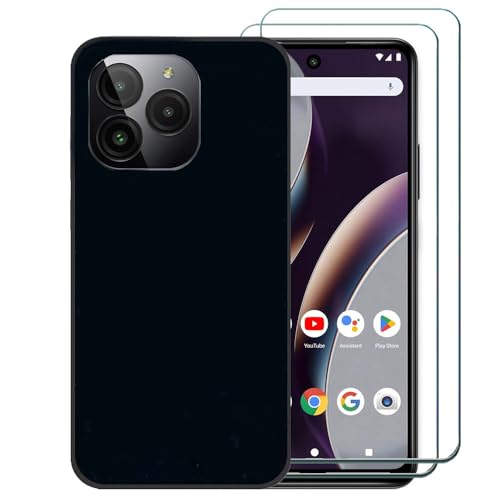 Ranyi for Bold K10 Phone Case with Screen Protector, Bold K10 K0110WW Case, BLU G54 Case, Black Slim Thin Flexible TPU Case with Screen Protector Silicone Rubber Case for Bold K10 K0110WW /BLU G54