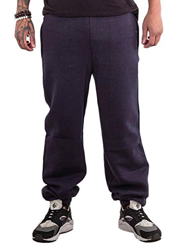 Love My Fashions® Hombre Informal Self con Cinturón elástico Vuelta Jogging Fondos de paño Grueso y Suave Bolsillos con Cremallera Cierre Dobladillo Pantalón