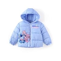 Disney Frozen Elsa Princess Belle Moana Minnie Toddler Girls Puffer Jacket Lightweight Packable Warm Winter Coat 2-10 Years