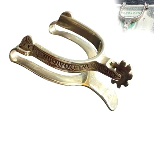 Vintage Western Spurs Silver Money Clip, Personalised Hand Engraved Metal Money Clip, Western Theme Metal Cash Clip Bill Storage Holder, Love Horse Theme Gift