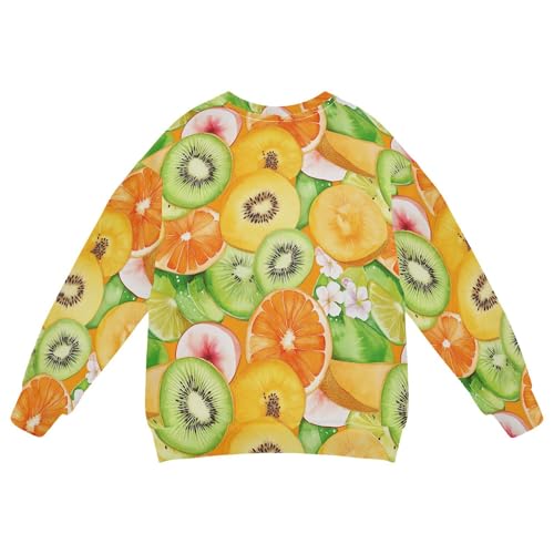 JUNZAN Cute Kiwi Fruit Orange Kids Boys Hooded Sweatshirt Crewneck Sweatshirts for Boys Athletic 4T2