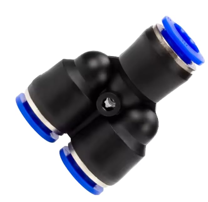 Pneumatic Y Connector Hose Connector IQS 10mm Pack of 3, Black/Blue, Y-Verbinder diameter 10mm - Image 2