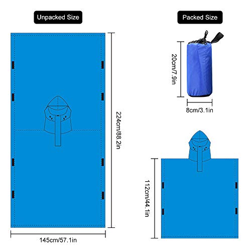 Festnight Homens Mulheres Capa de chuva Impermeável Impermeável Poncho impermeável com faixa reflexi