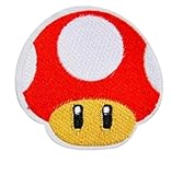 Mario Game Red Mushroom Character 2.36 Inches Tall Embroidered Patch
