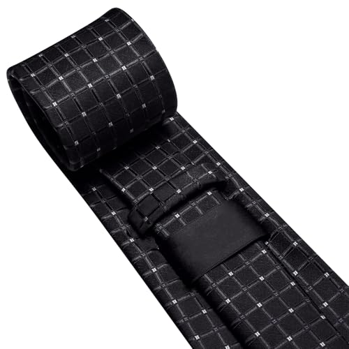 Image of Dubulle Mens Paisley Striped Tie Woven Necktie for Men and Handkerchief Cufflinks Set Wedding Formal Business