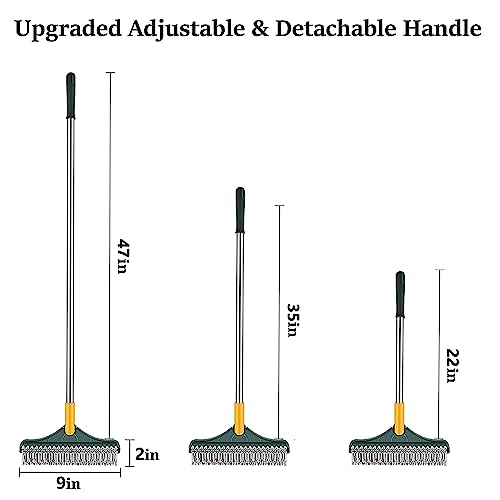 Image of 3 in 1 Bathroom Cleaning Brush with Wiper - Upgraded Tile Scrub Brush with Long Handle Tile Cleaner Brush, for Kitchen, Floor and Home - Heavy Duty, Durable, Bathroom Cleaning Accessories