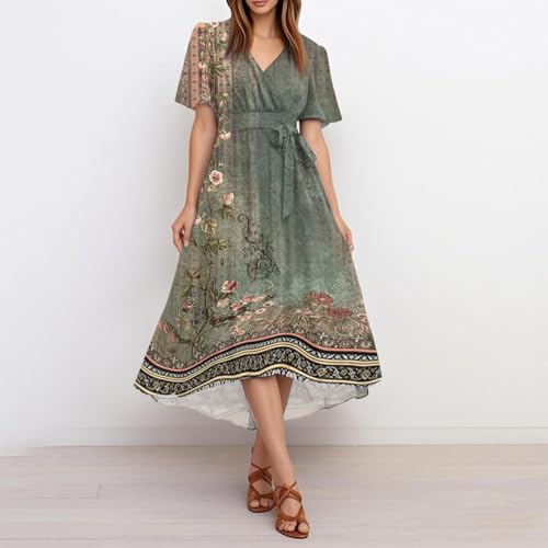 Spring Summer Chiffon Midi Dresses for Women 2025 Elegant Classy Wedding Guest Floral Formal Cocktail Prom Dress