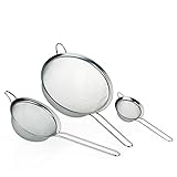 Perfekte Grundausstattung für jede Küche: Set mit drei Sieb-Größen für jeden Bedarf - Abseihen, Passieren, Abtropfen lassen