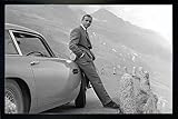 j bond 007 aston martin db10 mit uhr-fernbedienung Farbe: schwarz James Bond Poster Sean Connery & Aston Martin (96,5x66 cm) gerahmt in: Rahmen schwarz