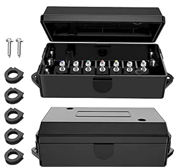 Nilight 2-Pack 7-Way Electrical Trailer Junction Box, Weatherproof, for Camper RVs, Boats, and Caravans