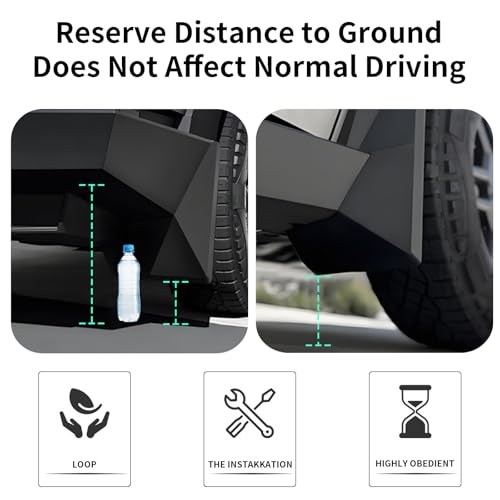 Image of 2025 Cybertruck Mud Flaps Splash Fender Original Cyber Truck Splash Guards Tesla Cybertruck Mud Flaps Rubber No Drilling ABS Material Cybertruck Accessorie 2024 2025