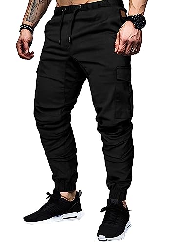 JMIERR Cargohose Herren Baumwolle Chino Hose Herren Cargo Hose Jogginghose...