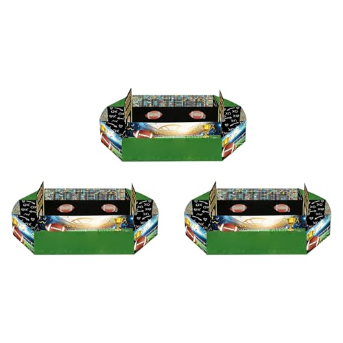 3Pcs Snackstadion, Snack Helmfootball Geschenke für MännerAmerican Football Snack Stadium, Sichere Materialien, Separate Trennwände, für Dein Gameday, Super Bowl, Geburtstag, Kick Off