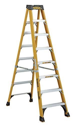 DeWalt 8-Foot Fiberglass Step Ladder, 375-Pounds Load Capacity, Type IAA, Manufacturer Tested To 500-Pounds, DXL3810-08