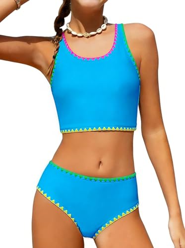 Image of Teen Girls Swimsuits Two Piece Girls Bathing Suit Bikini Sets with Chest Pad Size 9-16 Years