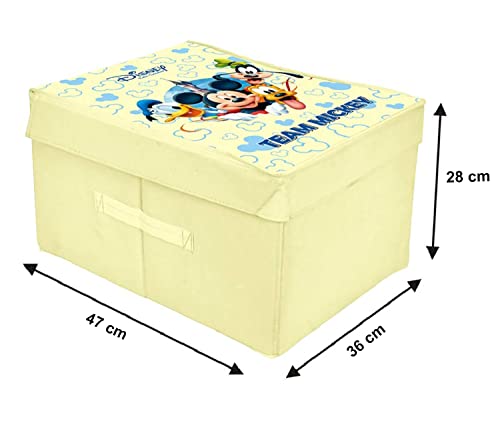 Image of Kuber Industries Disney Team Mickey Printed Multipurposes Non-Woven Flodable Storage Box /Oragnizer (Cream)-HS43KUBMART26574