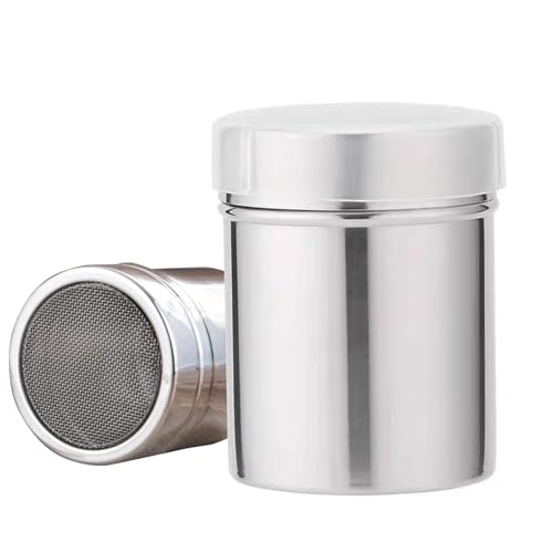 ZFRITP Saupoudreuse Sucre Glace, Saupoudreuse Cacao, Sucre De Coco, Sucrier Pour Sucre En Poudre, Shaker Chocolat En Poudre En Inox, Boite A Sucre En Poudre...