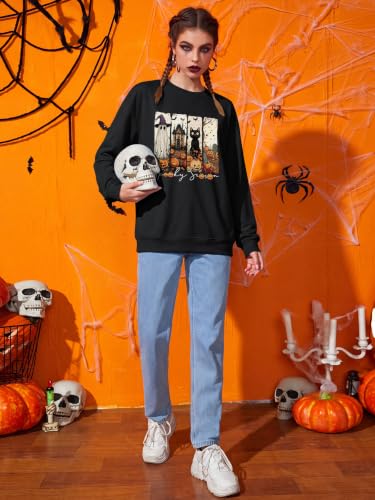 Halloween Sweatshirts Women Ghost Pumpkin Graphic Long Sleeve Shirts - image 5