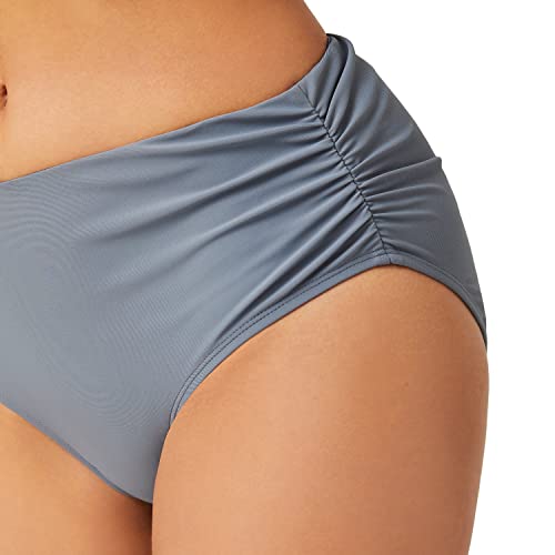 Free Country Women's High-Waisted Bikini Bottom Cloud Grey L #TOP1