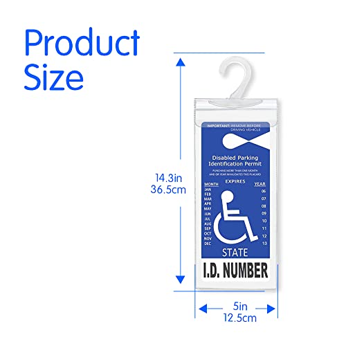 VAGURFO 2 Pcs Handicapped Parking Placard Holder,Disabled Parking Permit Holder Placard Protective With Larger Hook Fit Rearview Mirror