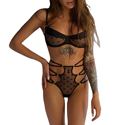 Lingerie érotique femme jumpsuit trois points aux finitions soignées