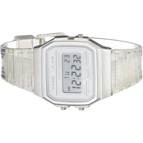 Casio F91W Series Women's Digital Watch w/ Clear Strap - image 2