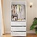 VOWNER Armoire Wardrobe Closet with Drawers and Mirror, 71