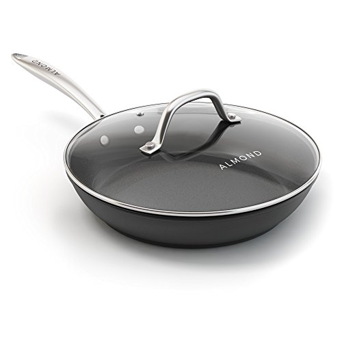 Non Stick Skillet Frying Pan: Premium 10 Inch Aluminum Fry Pans with Glass