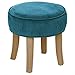 Paris Prix Atmosphera Créateur d'intérieur - Tabouret en Velours Adriel 35cm Bleu Canard