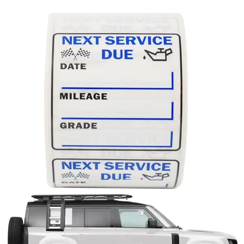 Ölwechsel-Erinnerungsetiketten - 250 Blatt Autoservice-Klebeetiketten | 2 X 2 Zoll Transparente Wartungshinweis-Aufkleber, Fahrzeugservice-Aufkleber Für Auto-Service- Und Wartungspläne