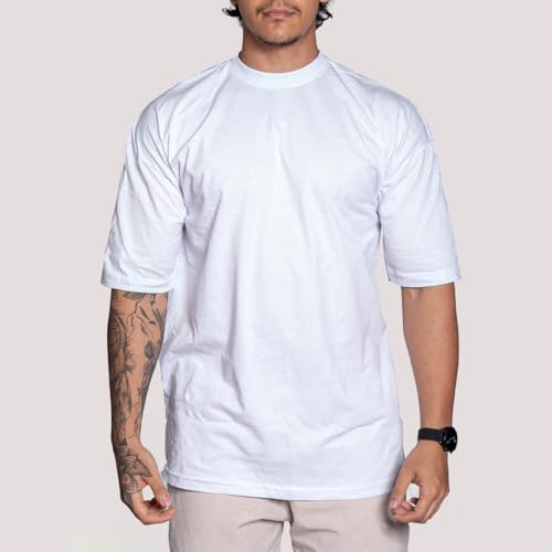 Kit 2 Camisetas Oversized Masculina Estilo streetwear Gola Media 100% algodão (BR, Alfa, M, Regular,