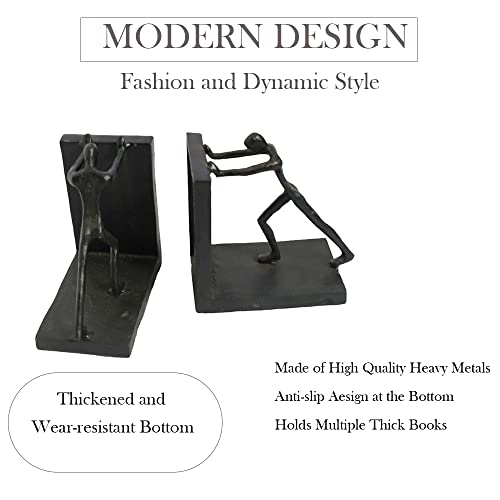 Book Ends Metal Heavy Duty Bookends For Shelves Universal Premium Office Bookends Metal Man Hand Push Creative Shape Bookends For Shelves Decor For Bedroom Library Office Reader Love Gift #TOP3