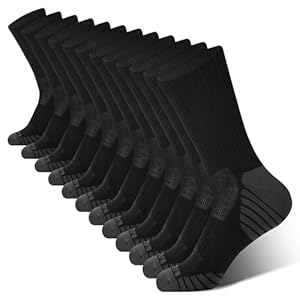 BAMBOO COOL Calcetines deportivos para hombre para correr, acolchados, absorben la humedad, soporte de arco transpirable, paquete de 6