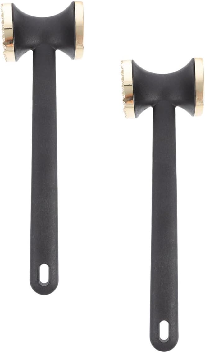 Garneck 2pcs Dual-sided Meat Tenderizer Mallet Heavy Duty Kitchen Tool for Tenderizing Steak Chicken and Beef Ergonomic Design Stainless Steel